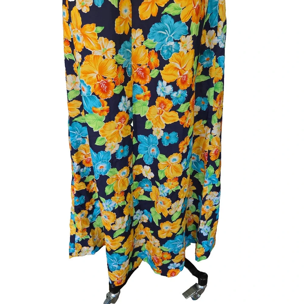Vintage 70s Hilo Hattie Mumu Floral Print Maxi House Dress Size S Hawaiian